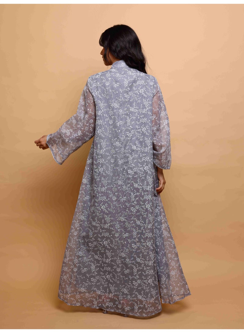 اكسا جلابية اككسا نور IK4034 رمادي - Image 4